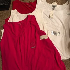4 Catherine’s tank tops bundle all new with tags 1 pink 2 white 1 red